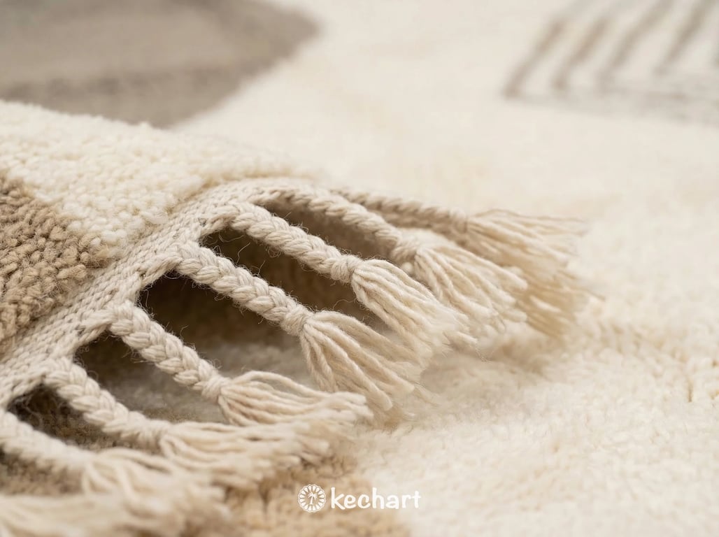 Custom Beni Ourain Rug - Made to Order Warm Taupe Geometric Wool Rug