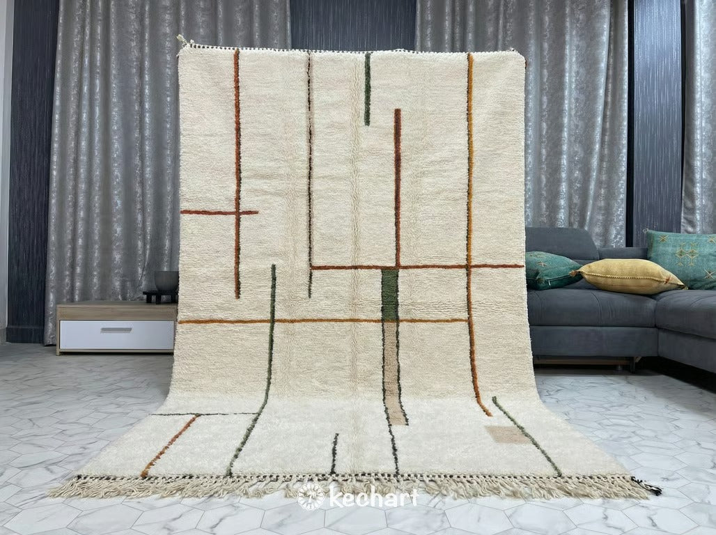 Custom Beni Ourain Rug - Handwoven Moroccan Wool in Warm Earth Tones