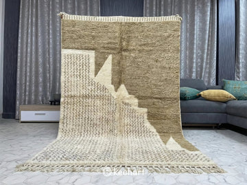 Custom Beni Ourain Rug - Handwoven Cream & Khaki Wool - Made to Order