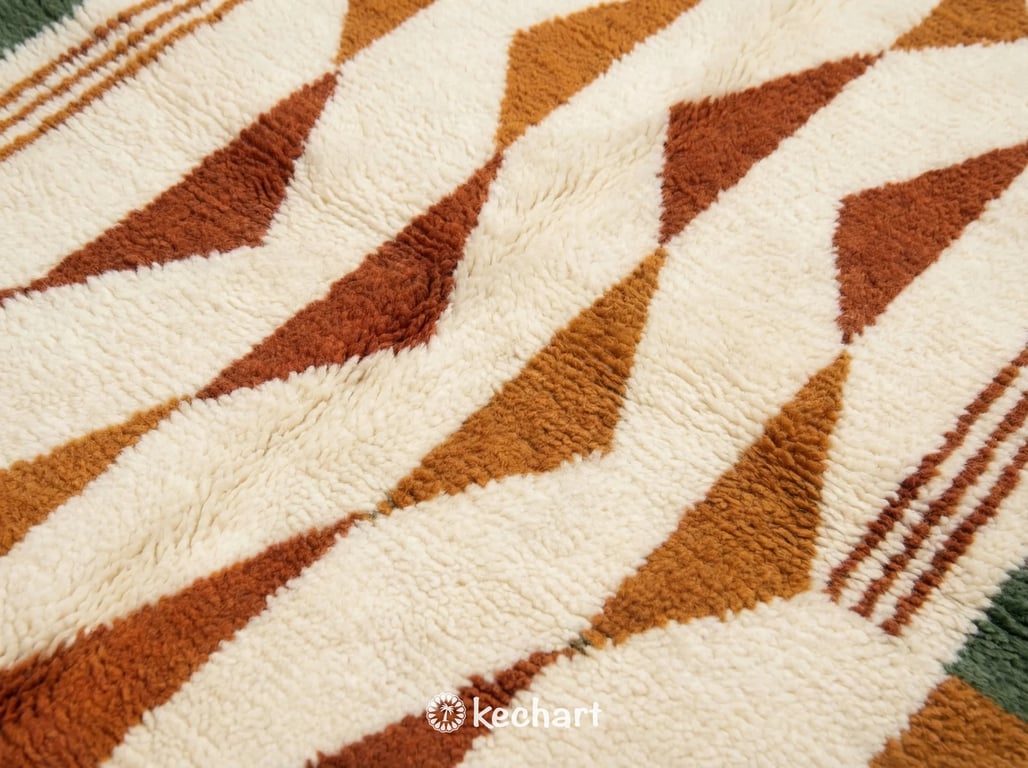 Custom Size Beni Ourain Rug - Handwoven Moroccan Wool in Rust & Earth Tones