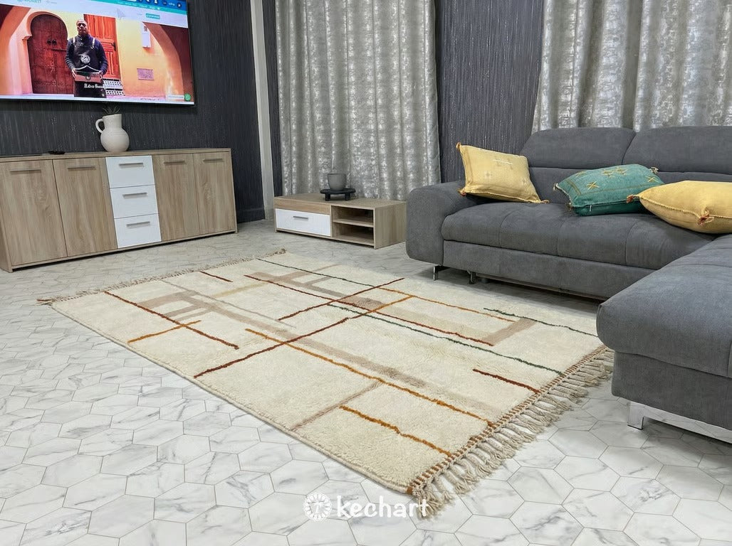 Custom Beni Ourain Rug - Made to Order Moroccan Wool with Geometric Diamonds