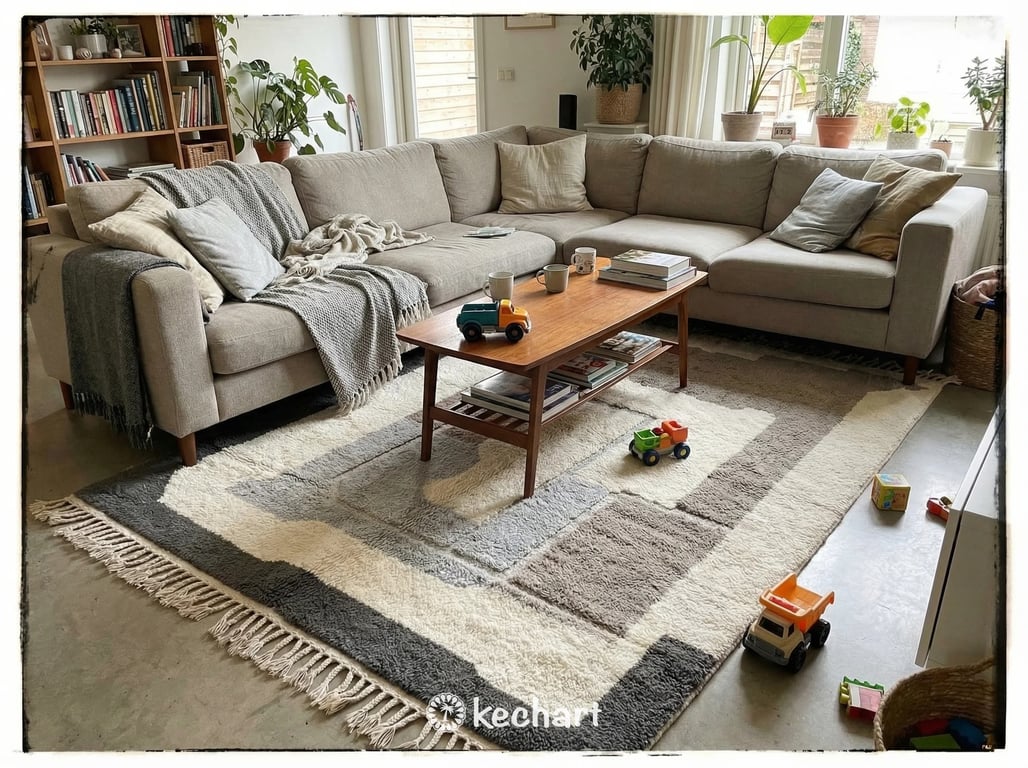 Custom Beni Ourain Rug - Made to Order Grey & White Diamond Moroccan Wool Rug