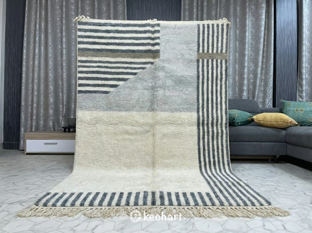 The Atlas Grey Custom Beni Ourain Rug - Handwoven Made to Order Wool