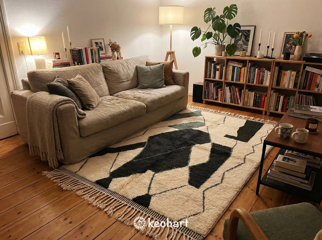 Made to Order Beni Ourain Rug - Custom Moroccan Wool Geometric Diamond