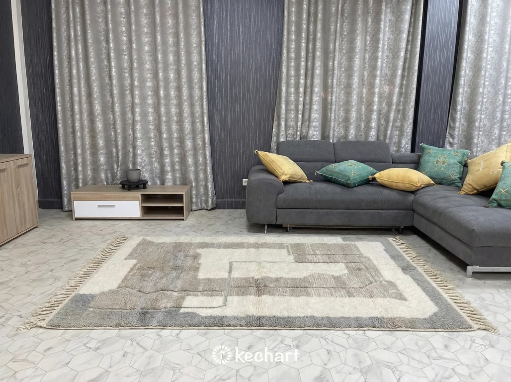 Custom Beni Ourain Moroccan Rug - Made to Order Plush Wool Diamond Design