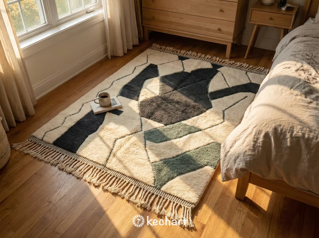 Made to Order Beni Ourain Rug - Custom Moroccan Wool Geometric Diamond