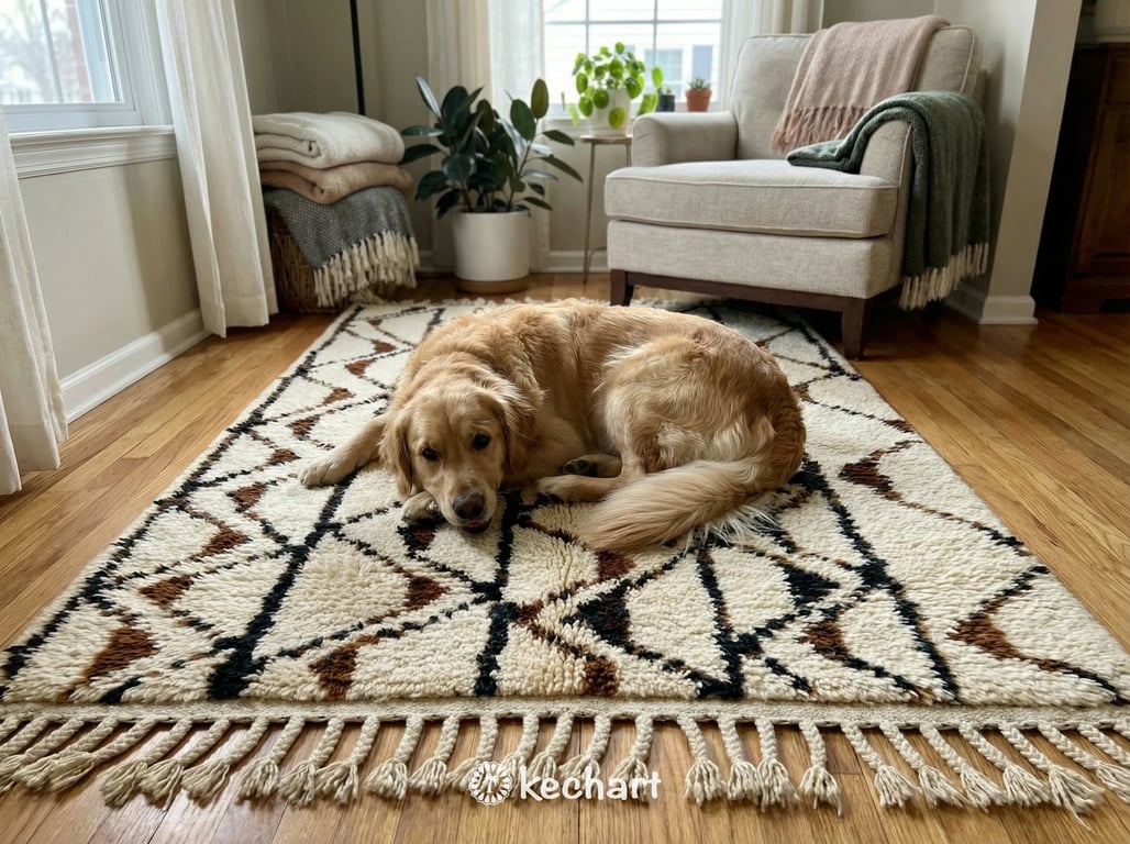 Custom Beni Ourain Rug - Handwoven Moroccan Wool in Sierra, Saffron & Beige