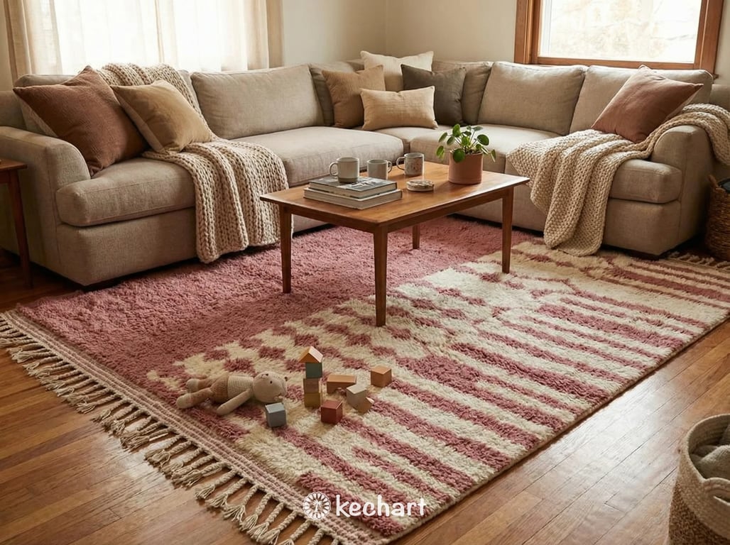 Slate Rose Beni Ourain Moroccan Rug - Custom Sizes Available