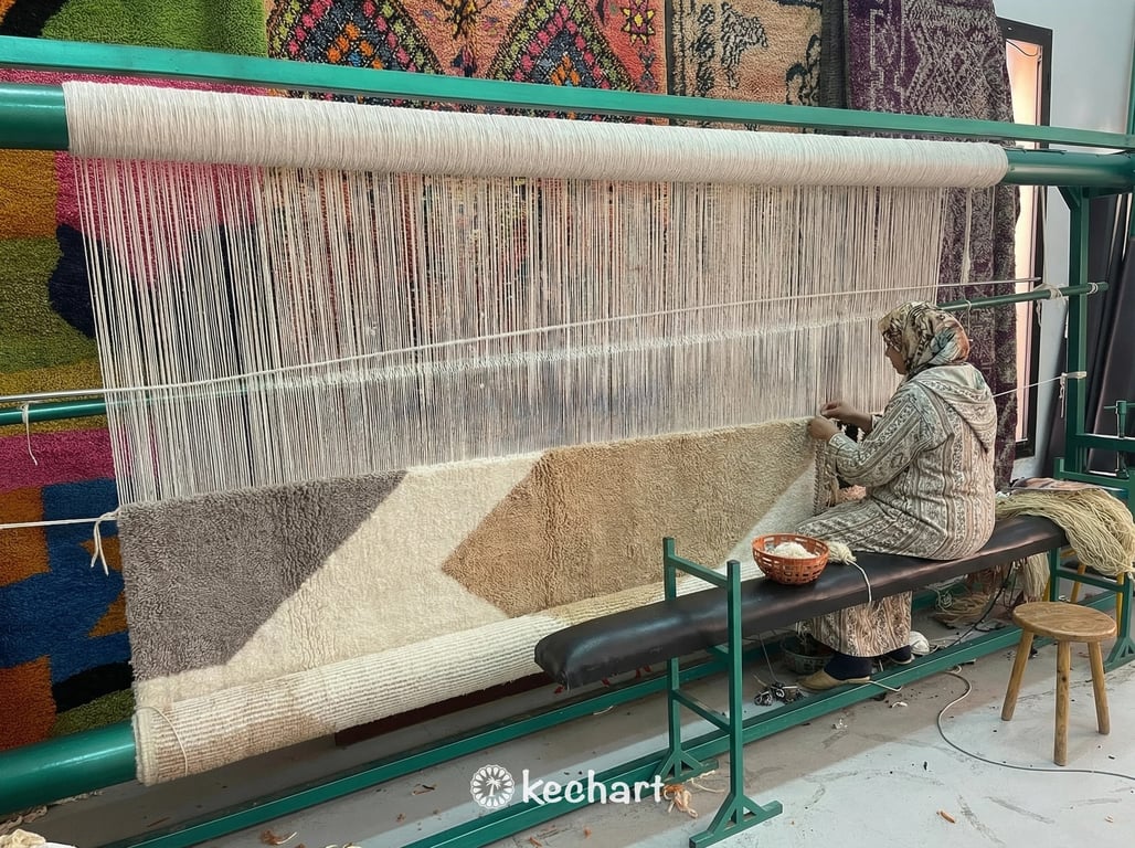 Custom Beni Ourain Rug - Made to Order Moroccan Wool Rug in Cream & Grey