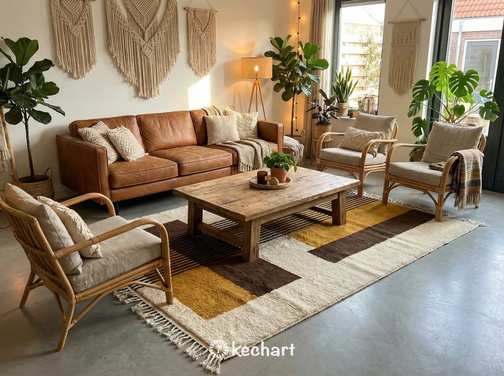 Detailed view of the thick hand-knotted wool pile and traditional braided fringe of a bespoke Berber rug from Morocco.