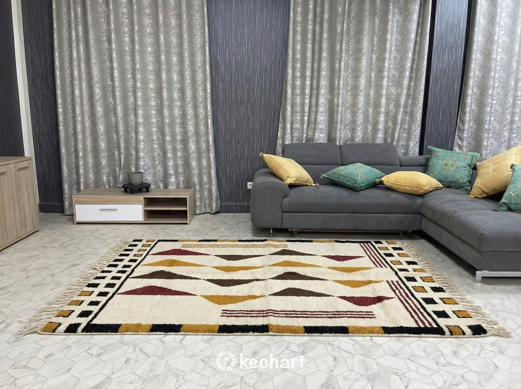Custom Beni Ourain Rug - Made to Order Moroccan Wool Rug in Rich Earth Tones