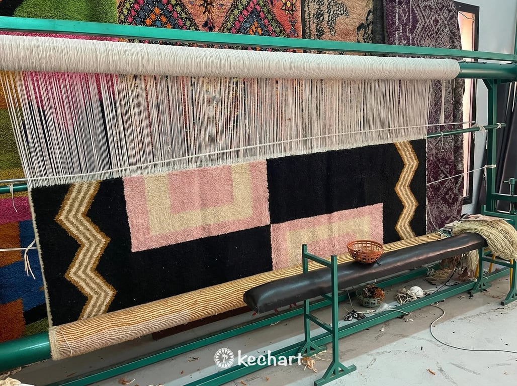 Custom Beni Ourain Rug - Made to Order Earth Tone Geometric Wool Rug