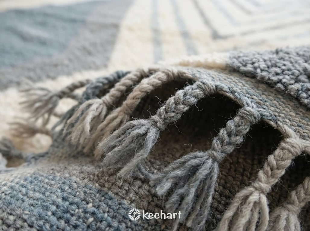 Custom Grey Beni Ourain Rug - Handwoven Moroccan Wool Diamond Pattern