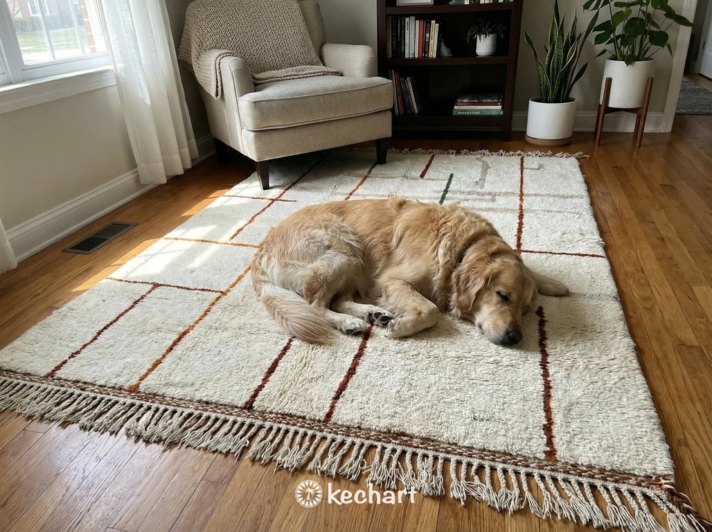 Custom Size Beni Ourain Rug - Handwoven Moroccan Wool in Warm Earth Tones