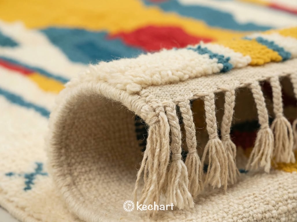 Custom Beni Ourain Wool Rug - Handwoven Vibrant Geometric Design