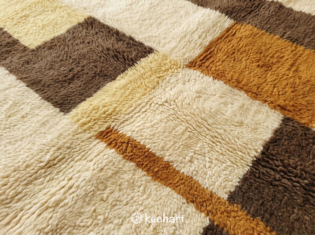 Custom Beni Ourain Rug - Handwoven Moroccan Wool in Warm Gold & Toffee