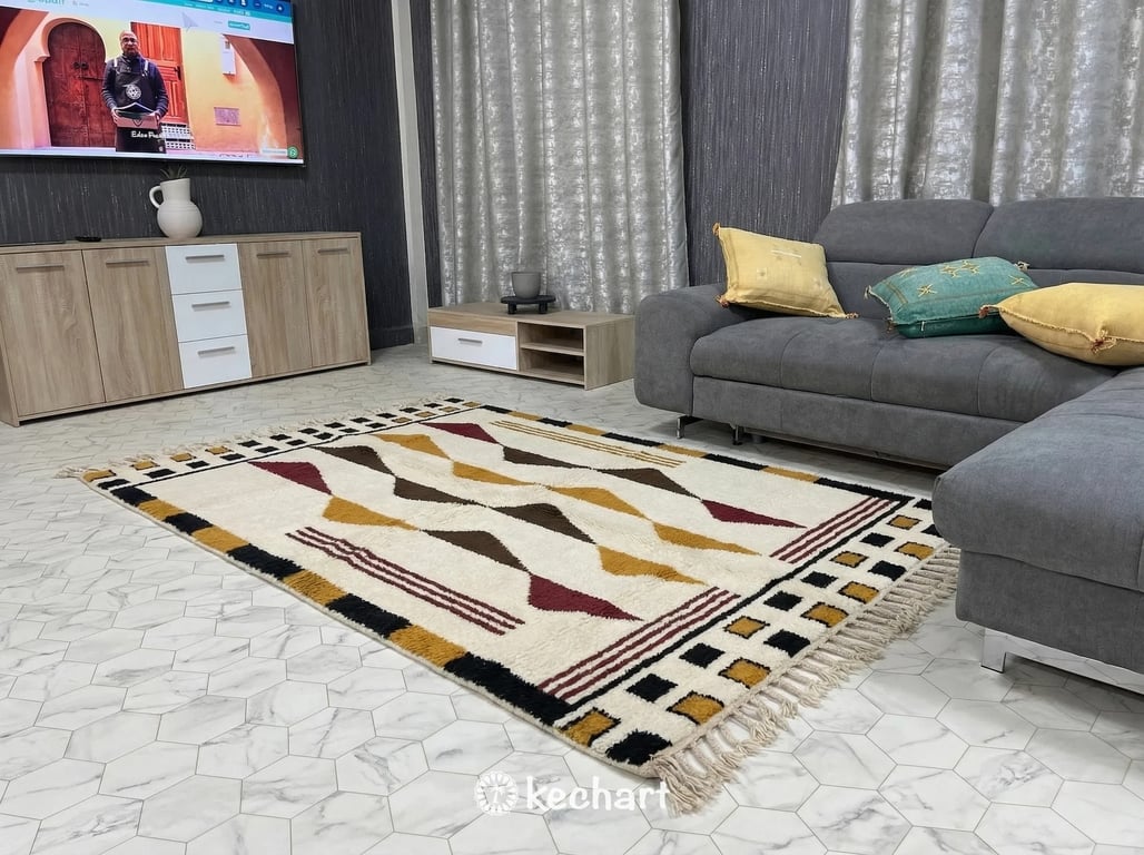 Custom Beni Ourain Rug - Made to Order Moroccan Wool Rug in Rich Earth Tones
