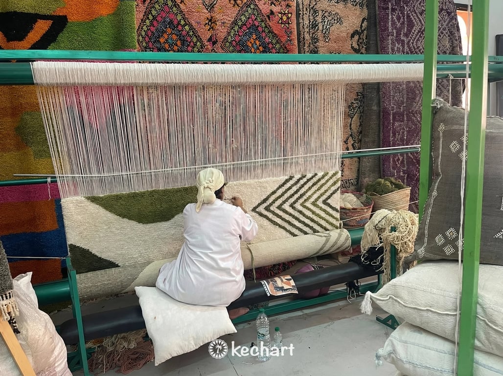 Custom Beni Ourain Rug - Made to Order Olive Green & Kombu Wool Rug