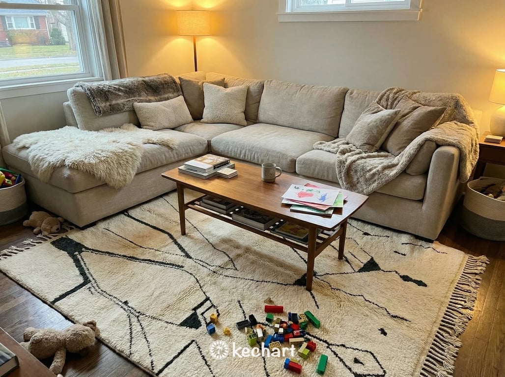 Custom Beni Ourain Rug - Made to Order Cream & Charcoal Wool Moroccan Carpet