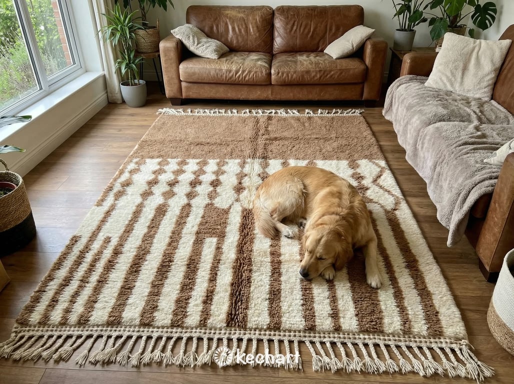 Sahara Brown Beni Ourain Rug - Custom Size Moroccan Wool