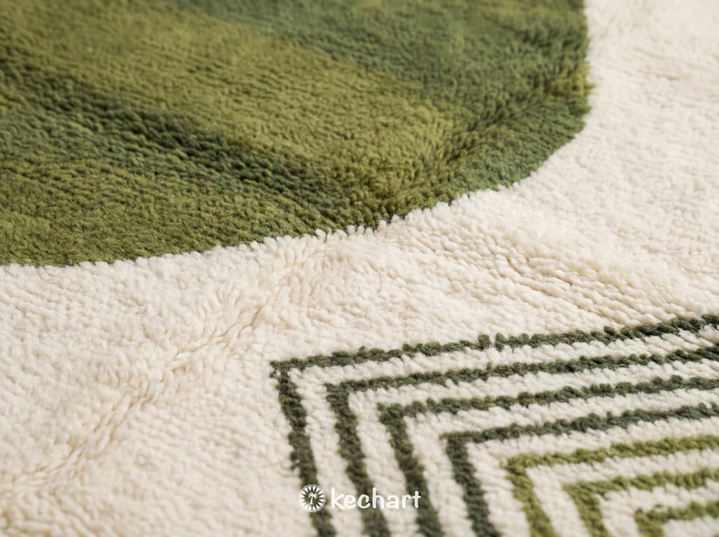 Custom Beni Ourain Rug - Made to Order Olive Green & Kombu Wool Rug