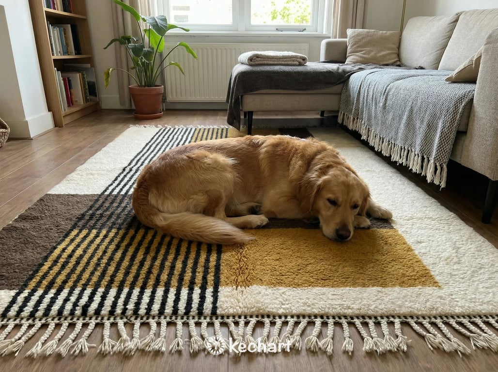 Custom Size Beni Ourain Rug - Handwoven Moroccan Wool Geometric Pattern