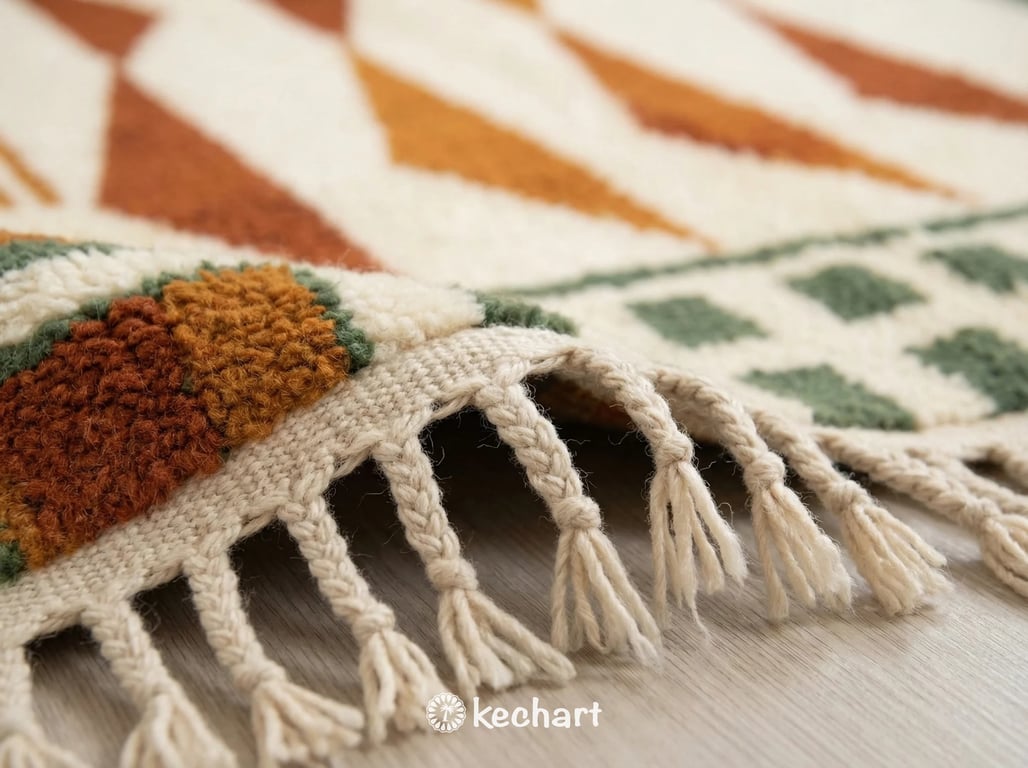 Custom Size Beni Ourain Rug - Handwoven Moroccan Wool in Rust & Earth Tones