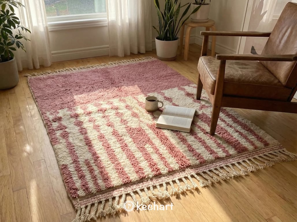 Slate Rose Beni Ourain Moroccan Rug - Custom Sizes Available