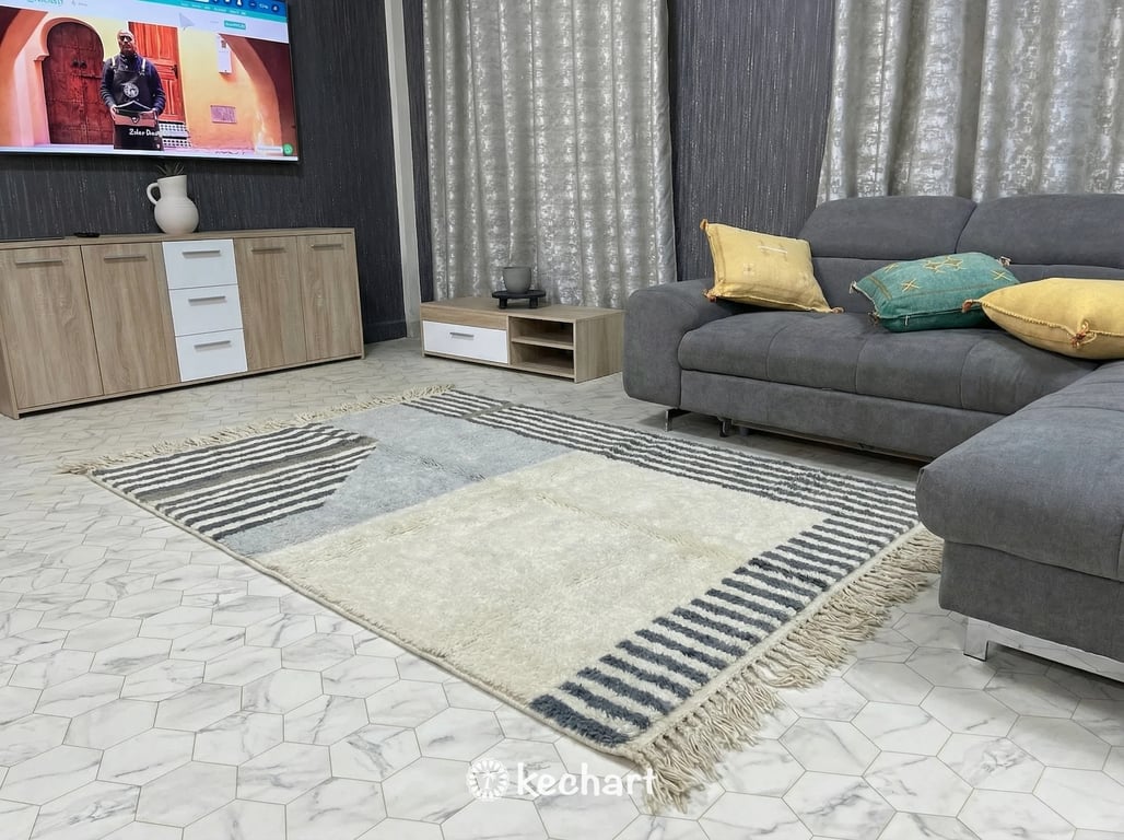 The Atlas Grey Custom Beni Ourain Rug - Handwoven Made to Order Wool