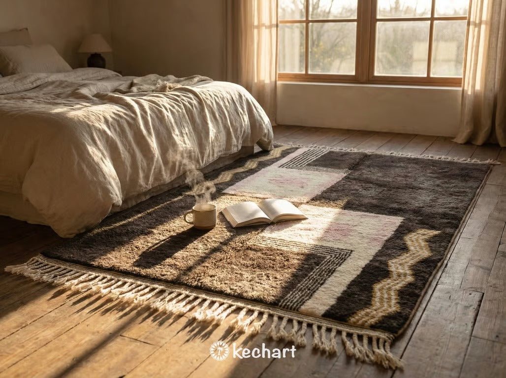 Custom Beni Ourain Rug - Made to Order Earth Tone Geometric Wool Rug