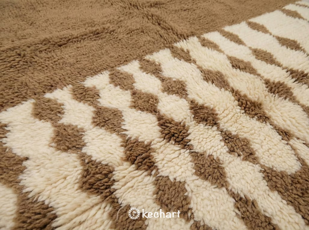 Sahara Brown Beni Ourain Rug - Custom Size Moroccan Wool