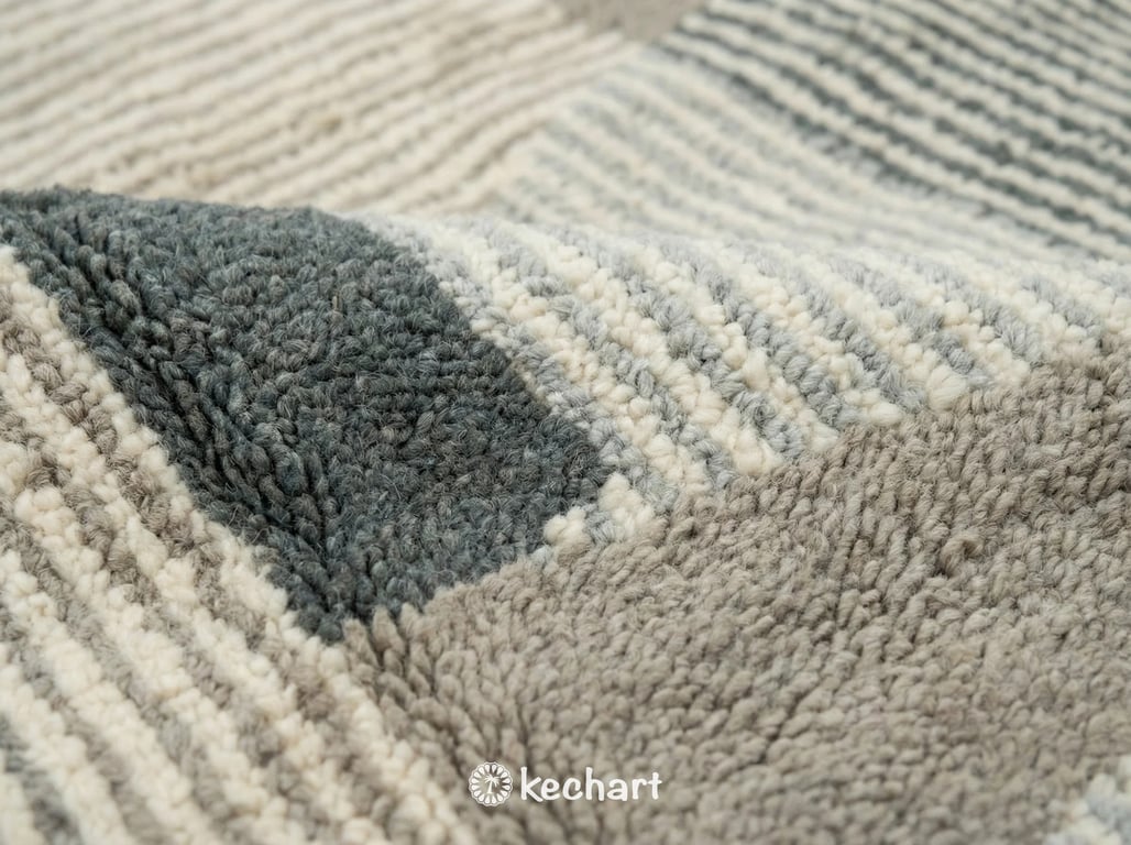 Custom Beni Ourain Moroccan Rug - Handwoven Wool in Grey & White Geometric Design