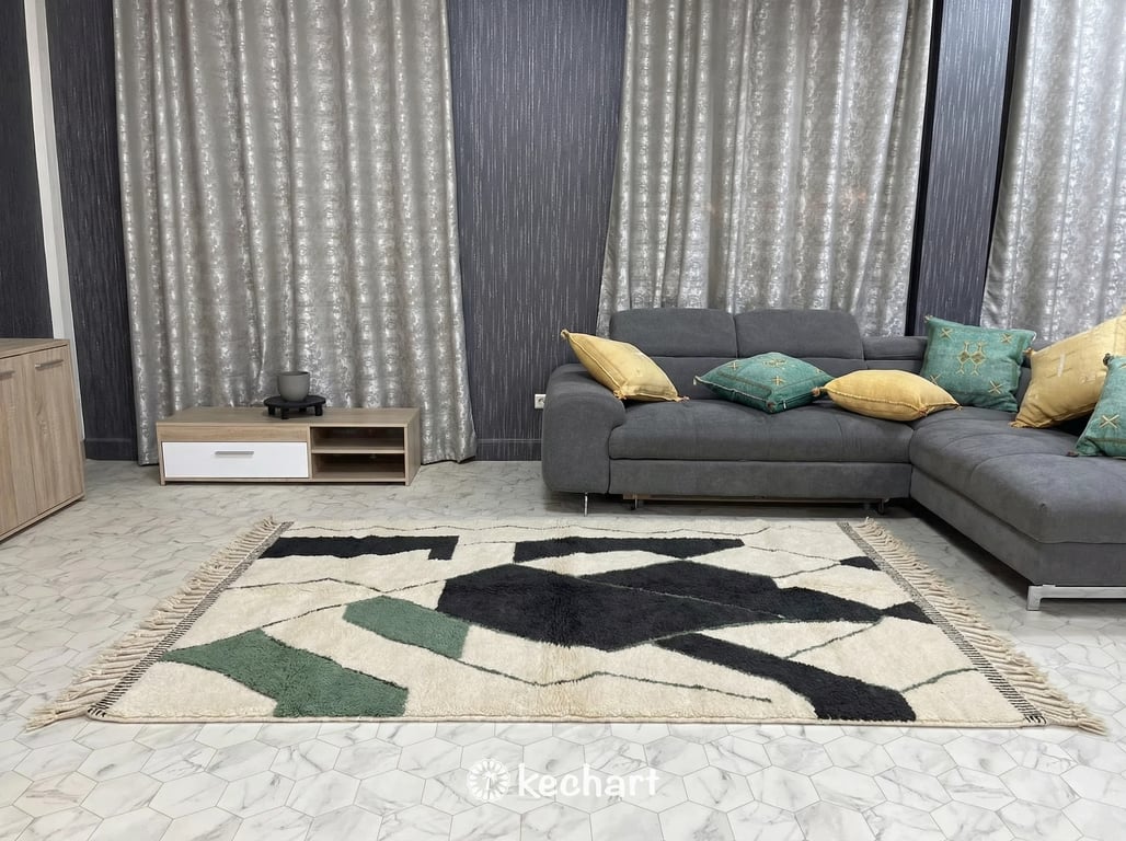 Made to Order Beni Ourain Rug - Custom Moroccan Wool Geometric Diamond