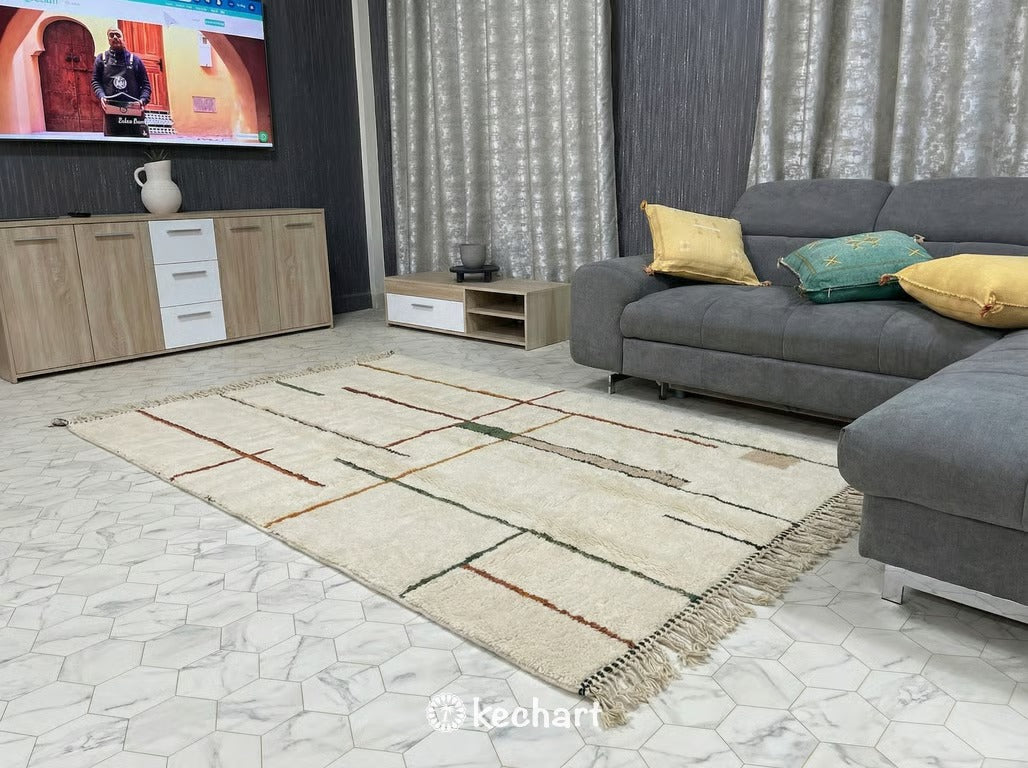 Custom Beni Ourain Rug - Handwoven Moroccan Wool in Warm Earth Tones