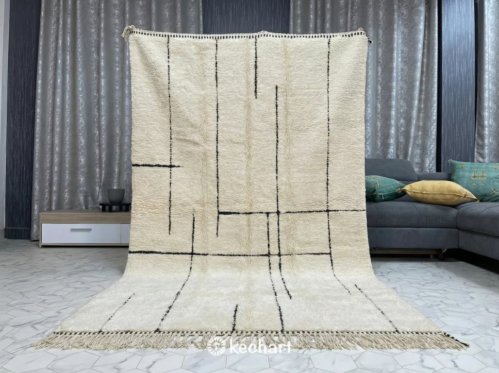 Custom Beni Ourain Rug – Made to Order Plush Moroccan Wool, Geometric Design