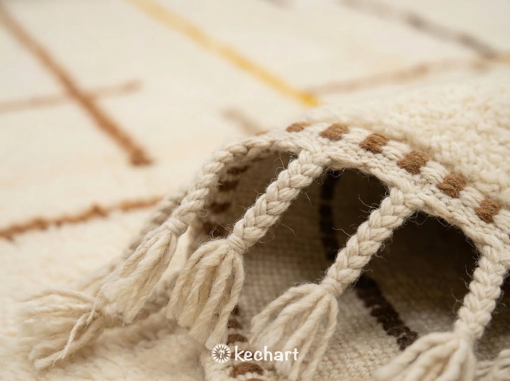 Custom Made Beni Ourain Rug - Sierra, Saffron & Beige Geometric Wool