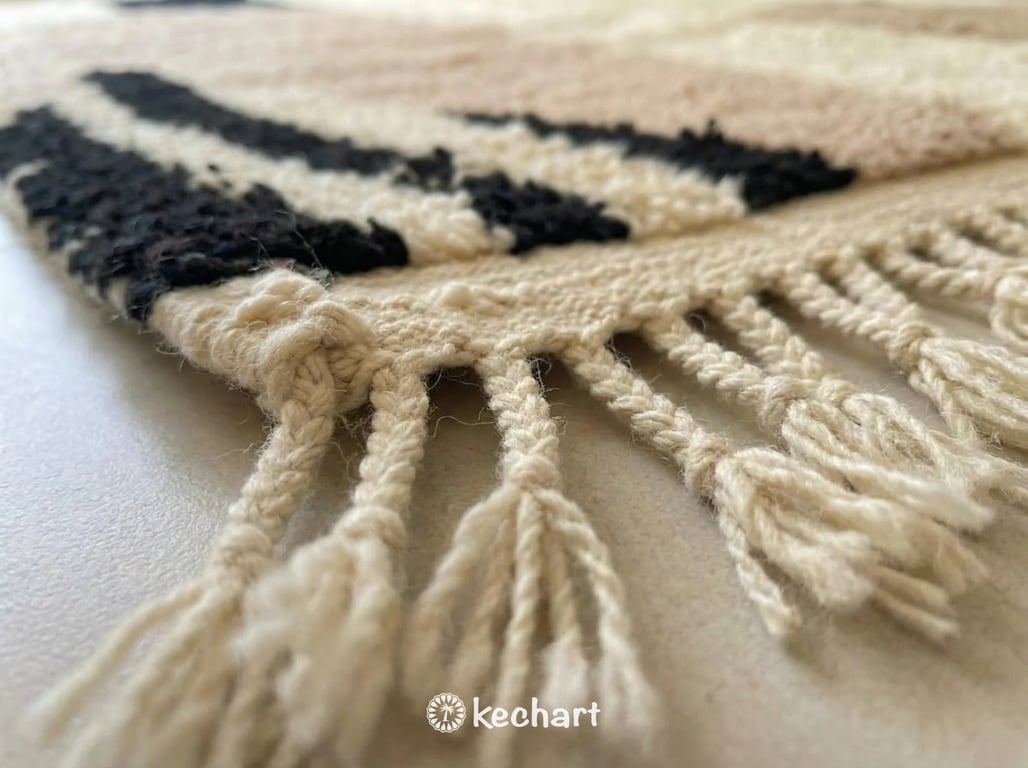 Custom Beni Ourain Rug - Made to Order Plush Moroccan Wool Cream Diamond Pattern