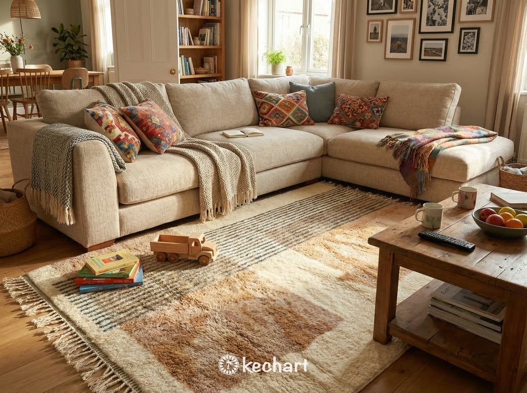 Custom Beni Ourain Rug - Handwoven Geometric Wool, Made to Order