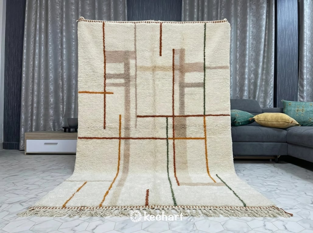 Custom Beni Ourain Rug - Made to Order Moroccan Wool with Geometric Diamonds