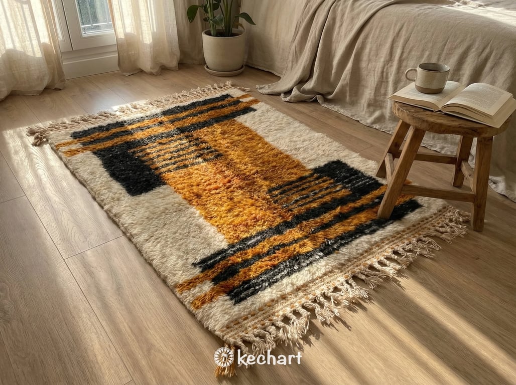 Custom Beni Ourain Rug - Made to Order Moroccan Wool, Geometric Earth Tones