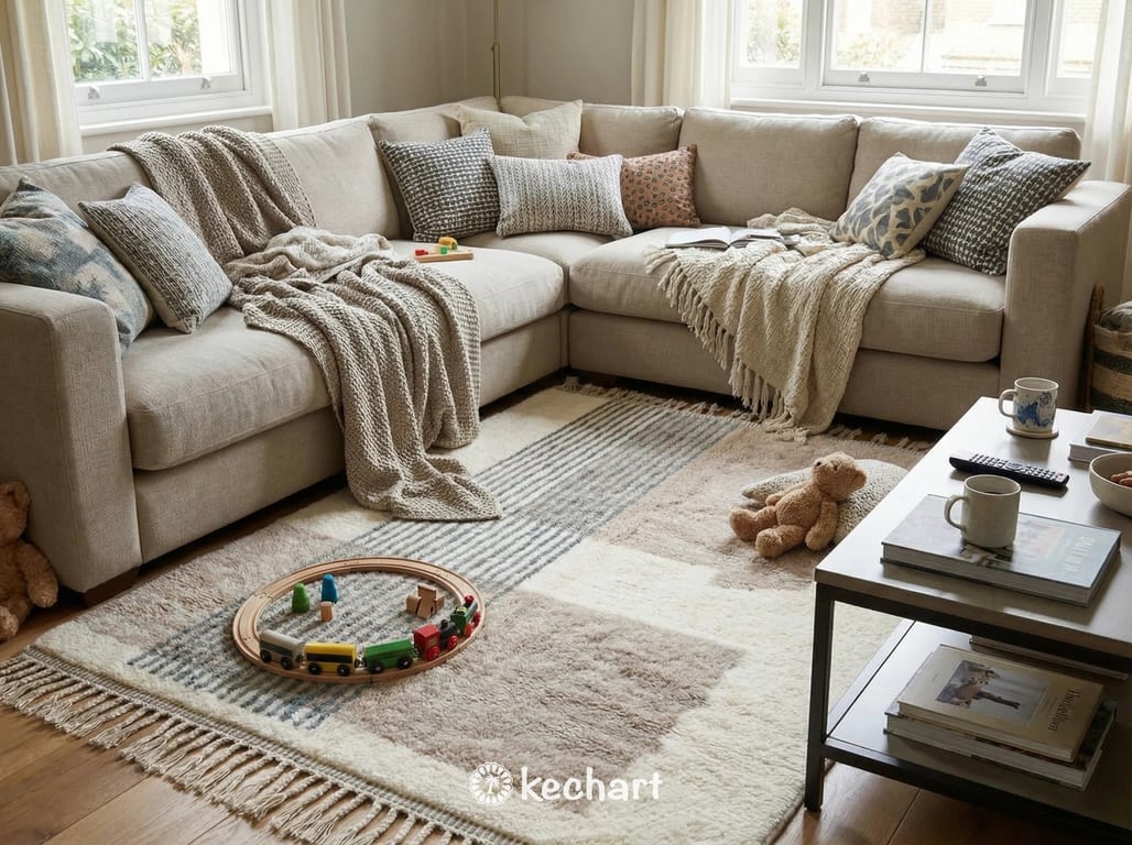 Custom Beni Ourain Rug - Handwoven Wool Diamond Design in Soft White & Grey