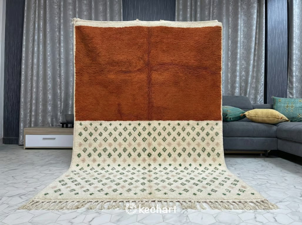 Custom Beni Ourain Rug - Made to Order Geometric Wool Rug in Earth Tones