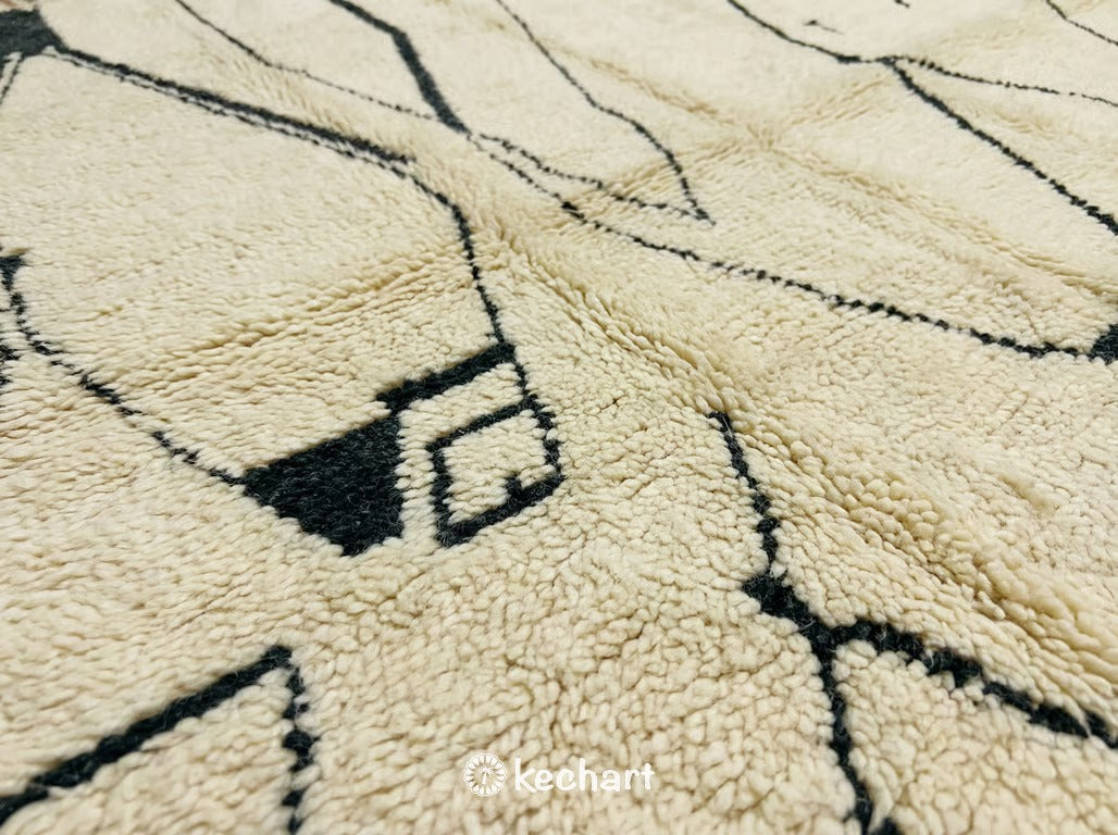 Custom Beni Ourain Rug - Made to Order Cream & Charcoal Wool Moroccan Carpet