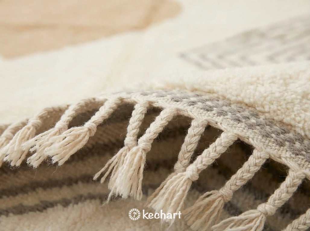 Custom Beni Ourain Rug - Made to Order Moroccan Wool Rug in Cream & Grey