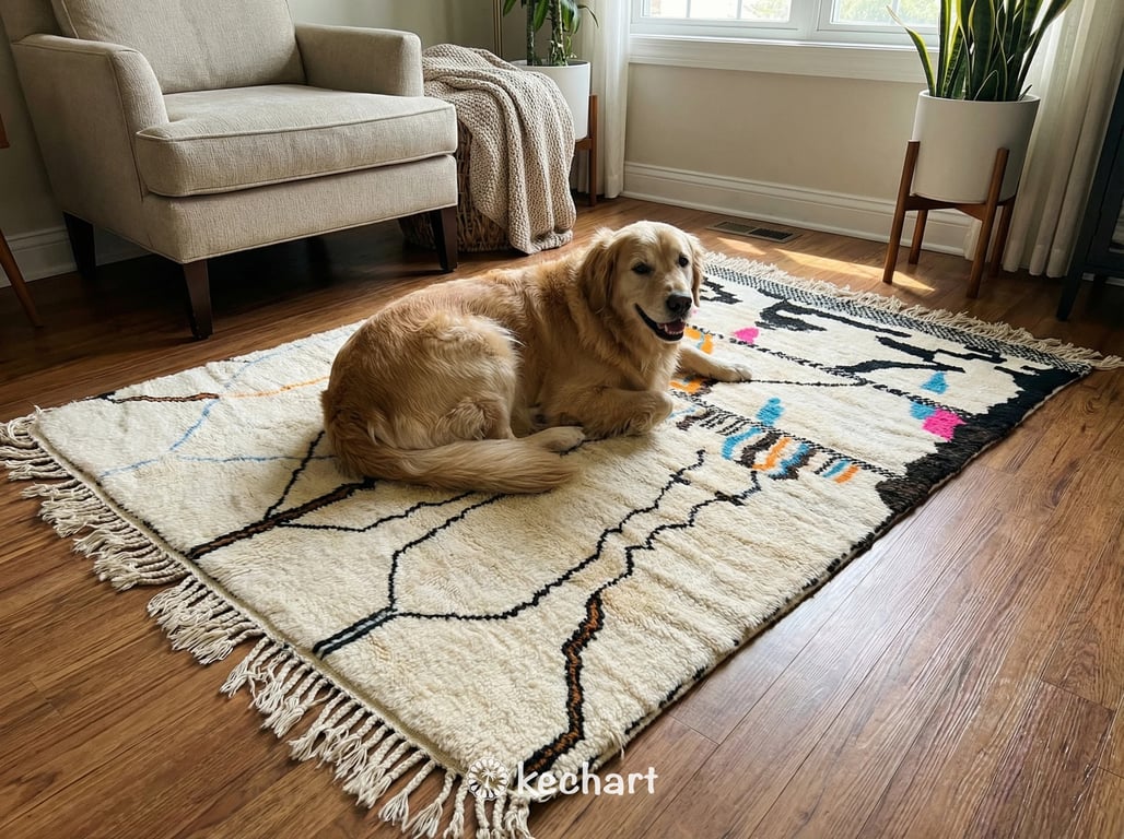 Custom Beni Ourain Rug - Handwoven Geometric Diamond Wool Rug, Made to Order