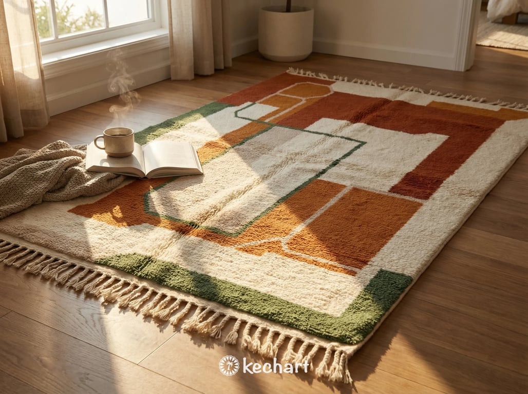 Custom Beni Ourain Rug | Made to Order Geometric Moroccan Wool Rug Earth Tones
