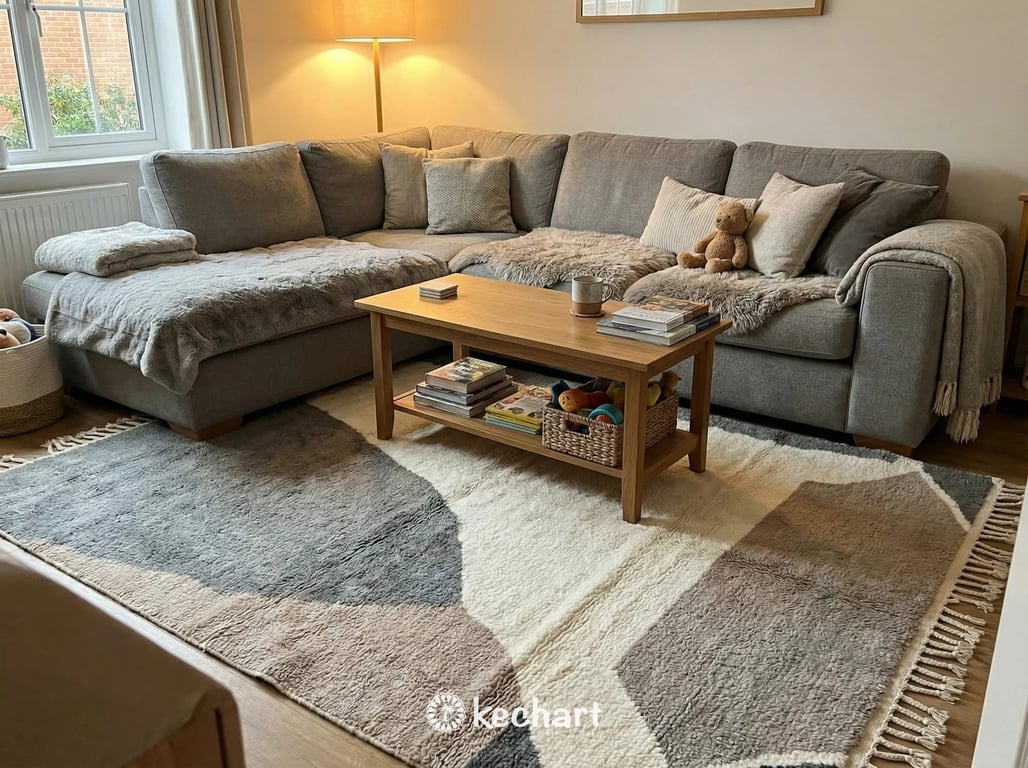 Custom Beni Ourain Rug - Handwoven Moroccan Wool with Grey & Taupe Diamonds