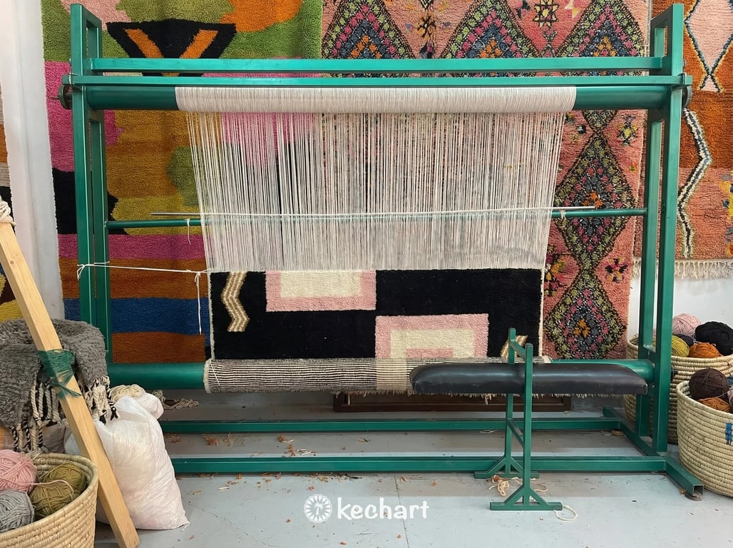 Custom Beni Ourain Rug - Made to Order Earth Tone Geometric Wool Rug