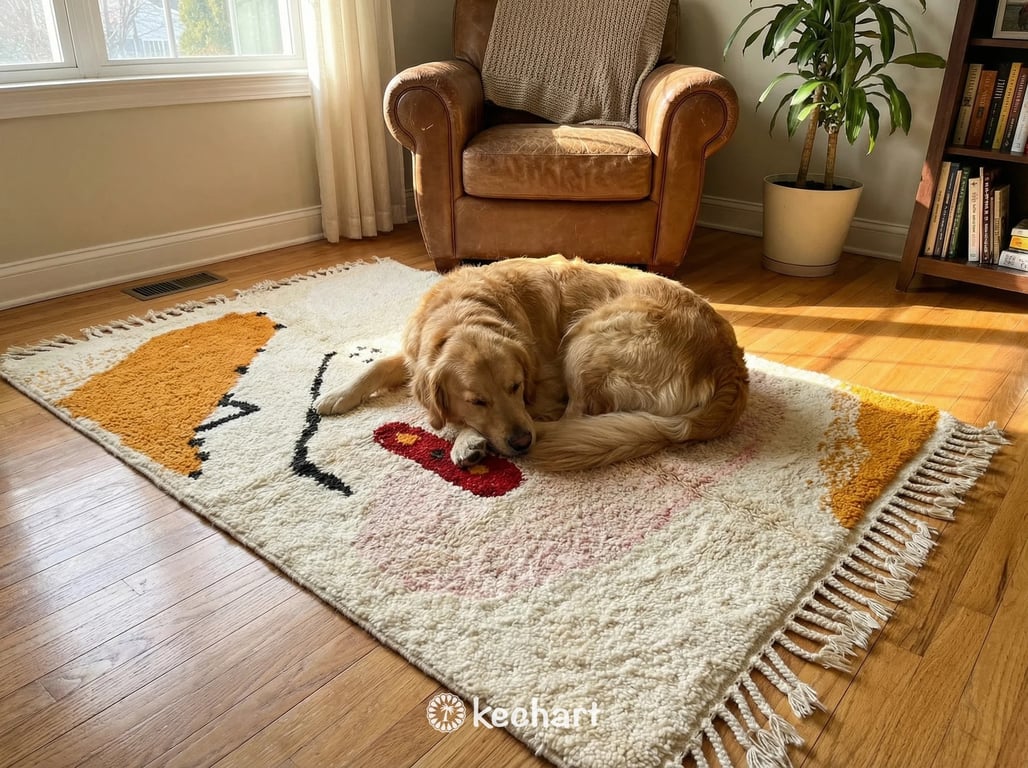 Custom Beni Ourain Area Rug - Vibrant Geometric Wool, Handwoven in Morocco