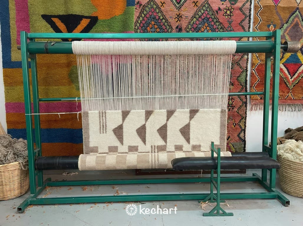 Custom Beni Ourain Rug - Made to Order Moroccan Wool in Soft Nude Beige